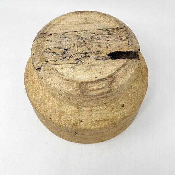 Hand Turned Spalted‎ Wood Bowl Pedestal Driftwood Coastal MCM Beach Primitive - Picture 7 of 10